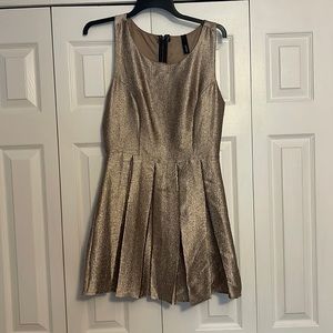 Medium Copper/Gold Metallic Knee Length Dress